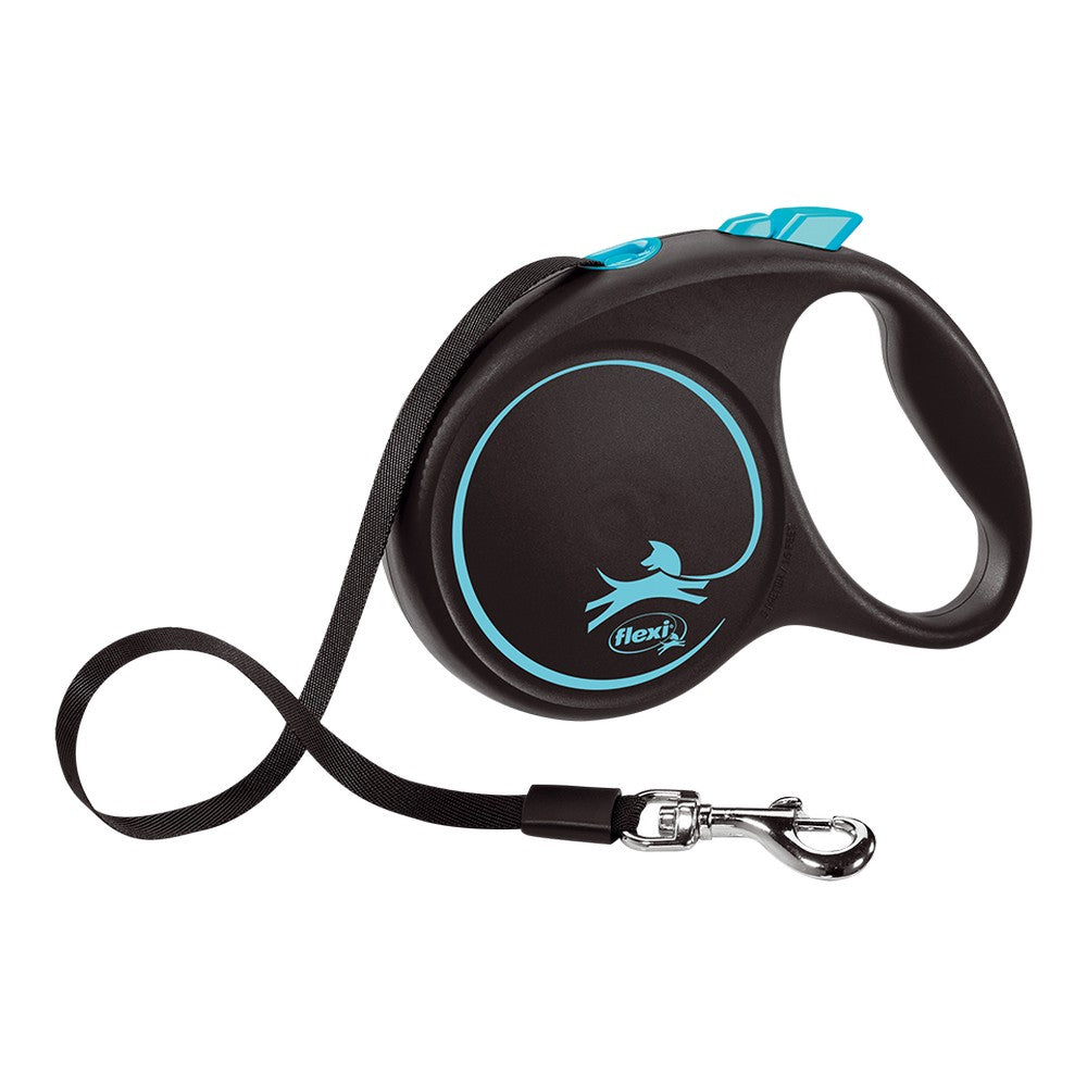 Trela Extensível Flexi Black Design 5 m — Azul, Tamanho M